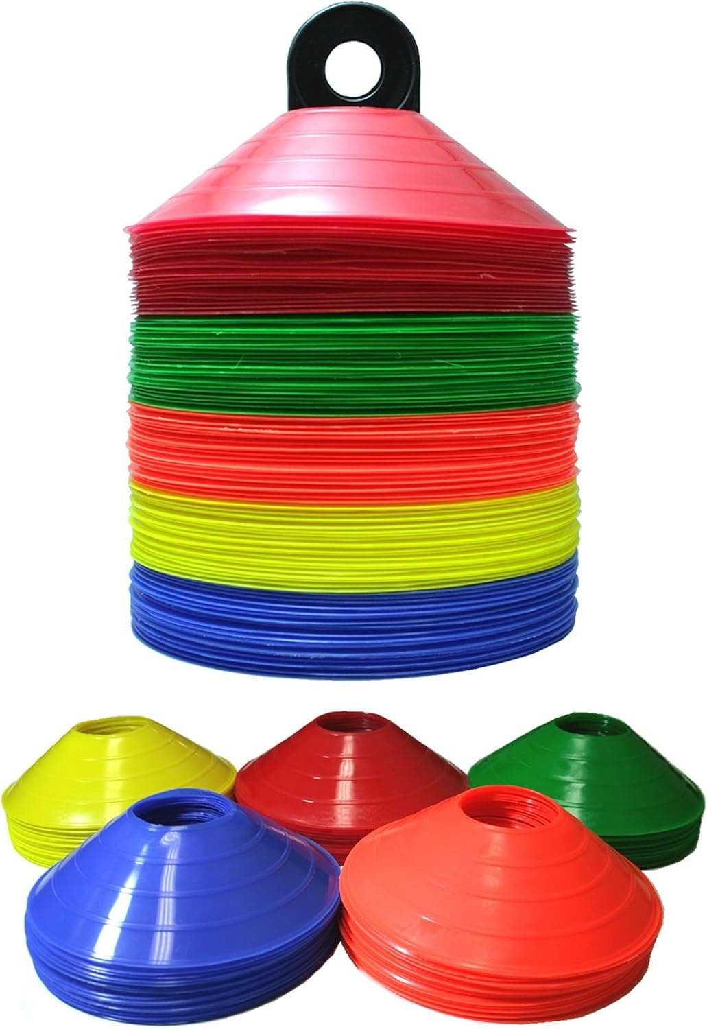 Bluedot Trading Disc Cones Soccer Football Field Marking Coaching Cones with Holder for Training and Agility, Multi-Colored, Multiple Quantity Available