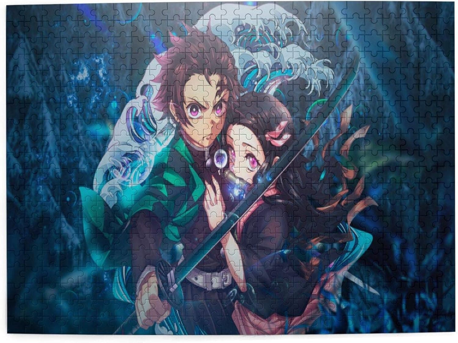 Demon Slayer Jigsaw Puzzle 500 Piece,Japanese Anime Wooden Picture Jigsaw Puzzles, Difficult Challenging Puzzle Game for Boy Girl Life Educational Brain Relaxing Toy Gift