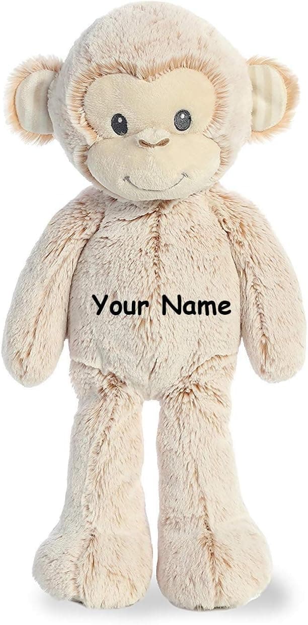 Personalized Ebba Cuddler Marlow Monkey Plush Stuffed Animal Toy - 14 Inches