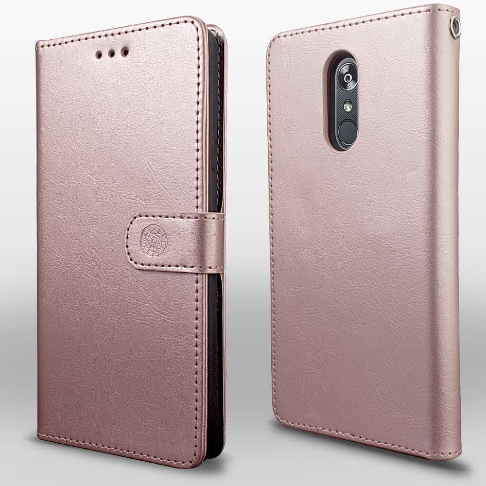 Shileds Up LG Stylo 4 Wallet Case, LG Stylo 4 Plus Case, LG Q Stylus Case, [Detachable] Slim Magnetic Case, Card/Cash Slots, [Vegan Leather] Cover for LG Stylo 4 Plus -Rose Gold