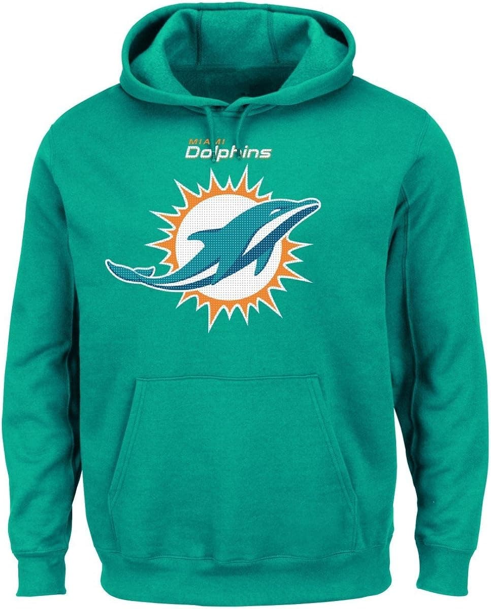 Majestic Miami Dolphins NFL Critical Victory 2 Men's Hooded Sweatshirt - Teal