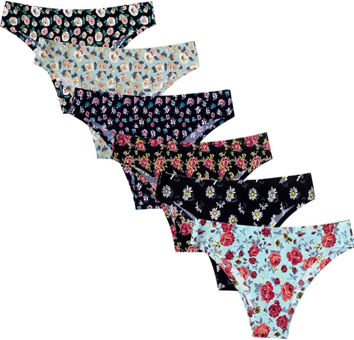 TMEOG Womens Underwear Soft Breathable Briefs Stretch Bikini Panties Pack