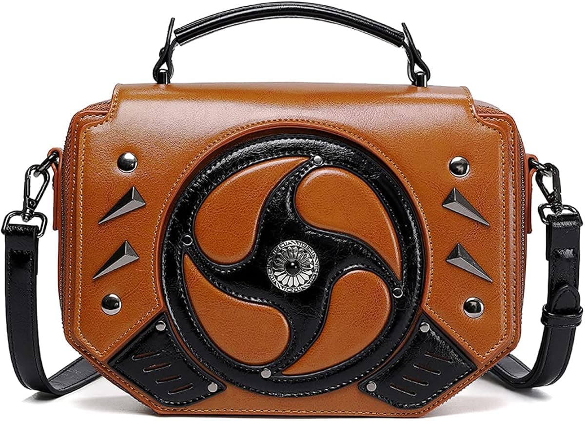 Crossbody Bag Shoulder Purse Leather Messenger Bag Satchel Punk Gothic Renaissance Costume Retro Briefcase for Women Girls