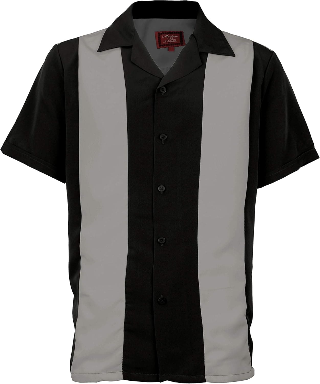 Maximos Men's Retro Classic Two Tone Bowling Casual Dress Shirt Charlie Sheen