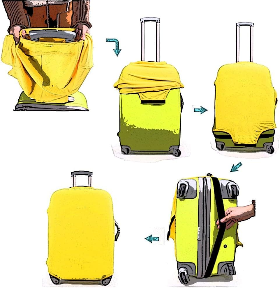 XMBHome Printed Luggage Cover Spandex Travel Suitcase Protective Cover Fits 18-32 Inch (M(22-24 inch luggage), Deer)