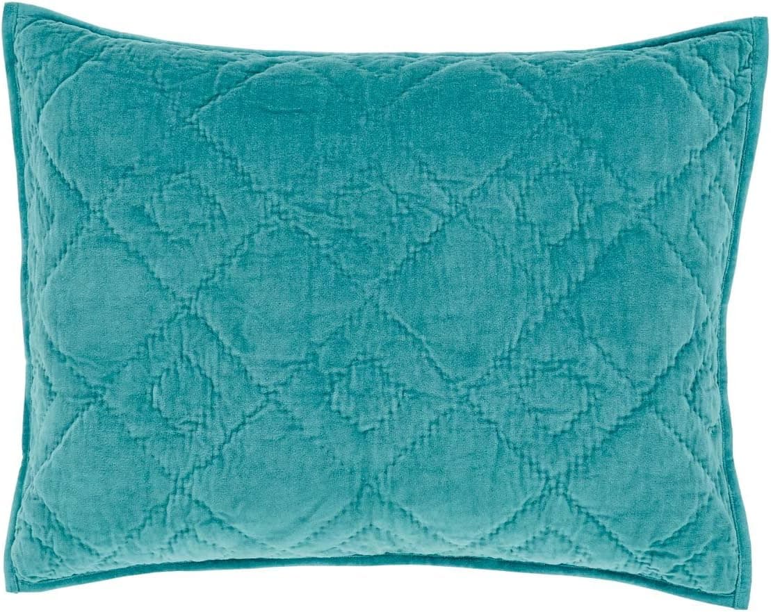 VHC Brands Farmhouse Bedding-Eleanor Green Sham, Standard, Teal