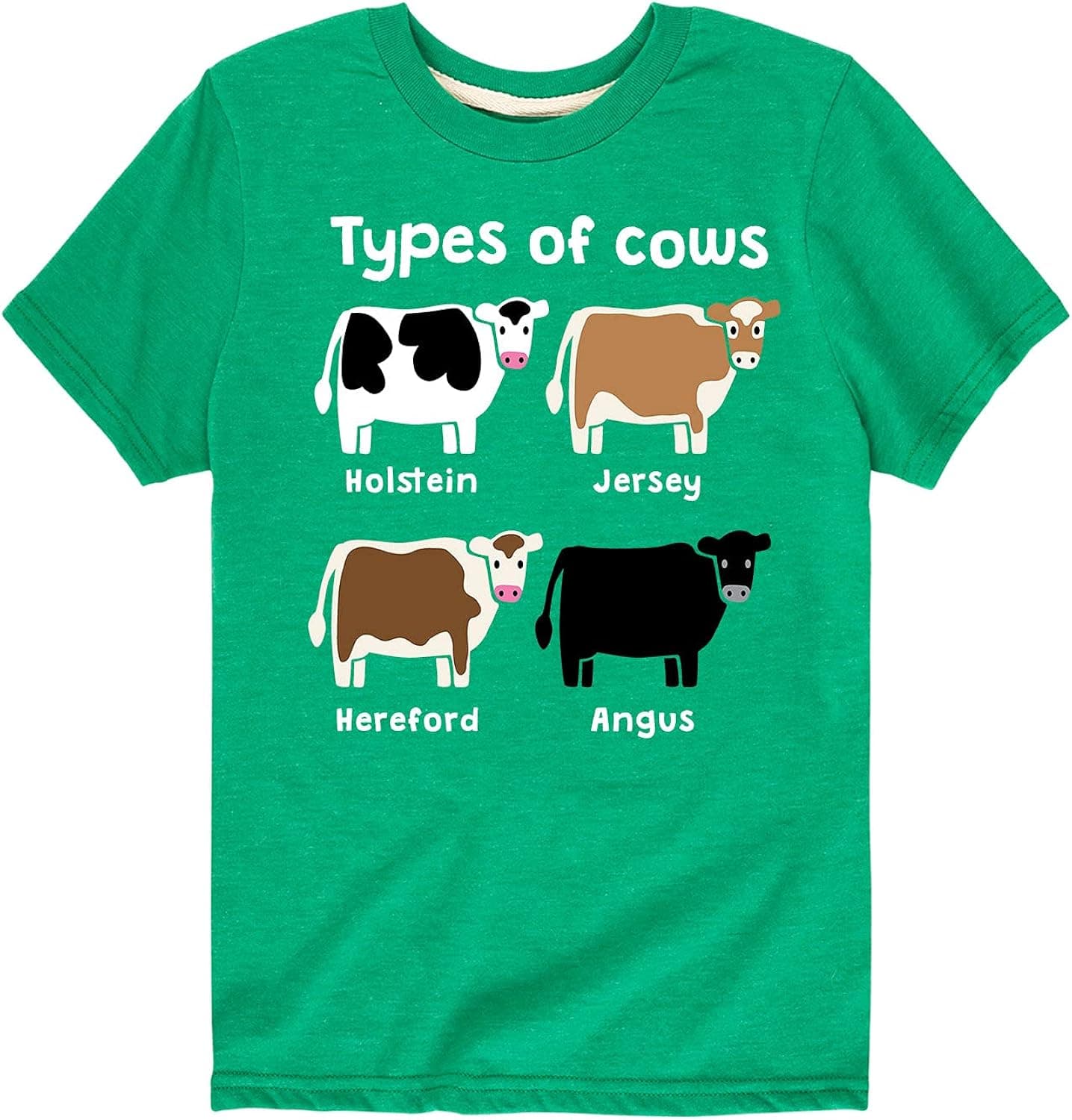 Country Casuals Types of Cows - Toddler and Youth Short Sleeve T-Shirt