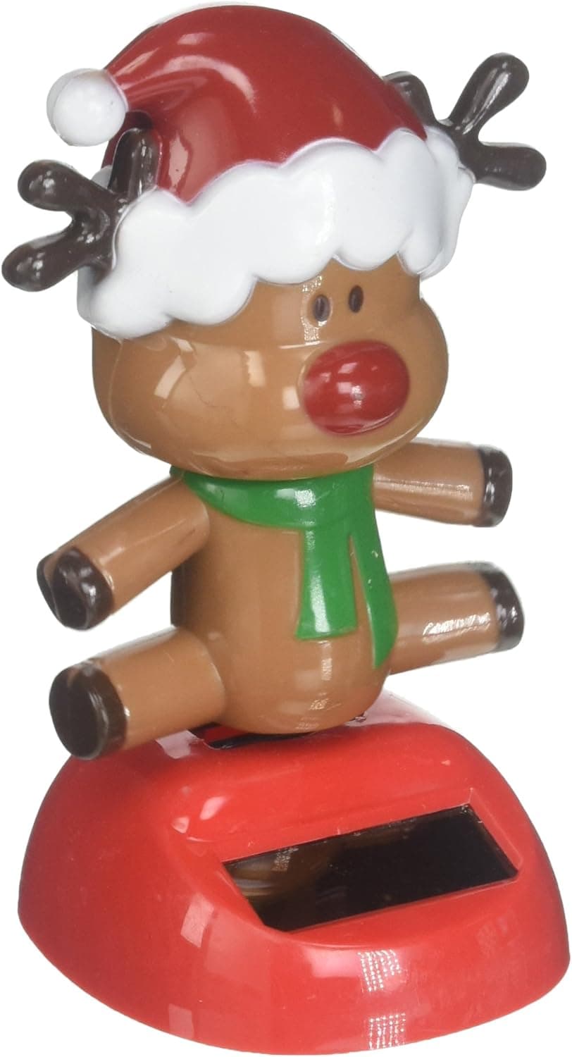 Solar Dancing Rudolph RED-Nose Reindeer Christmas Home Decor Rare