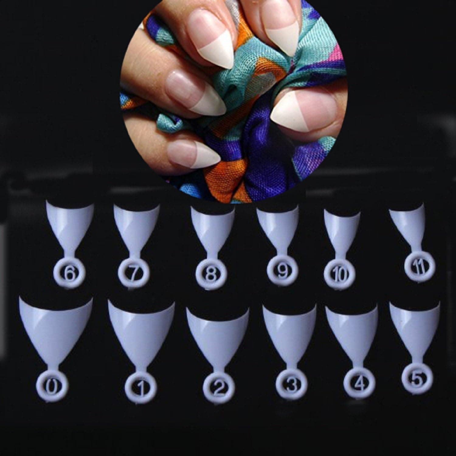 Glinla Stiletto Nail Tips French Fake Nails 600Pcs Short White Acrylic False Nails
