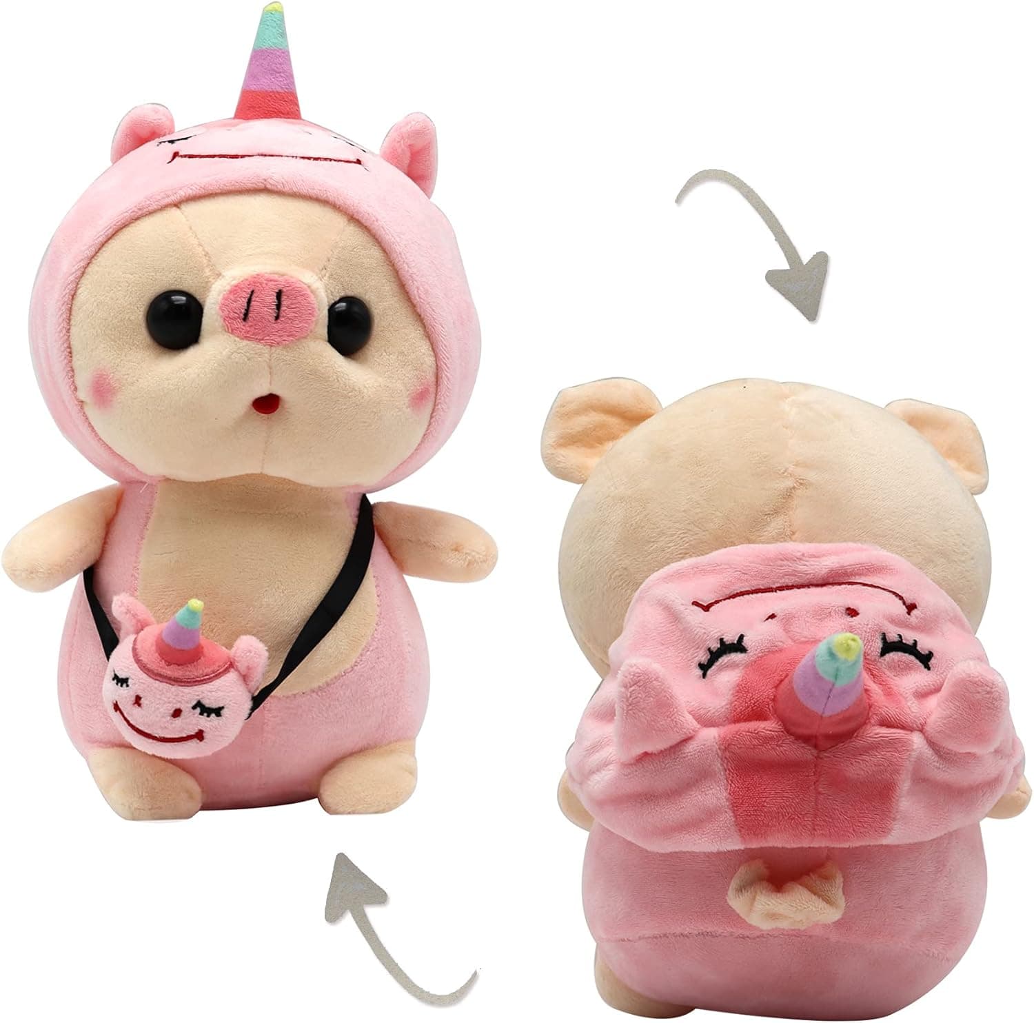 9.8in Unicorn Piggy Plushie Stuffed Animal Cute Funny Plush Pillow Doll Soft Toys for Kids,Unicorn Plush Halloween Stuffed Animals Gift for Girls