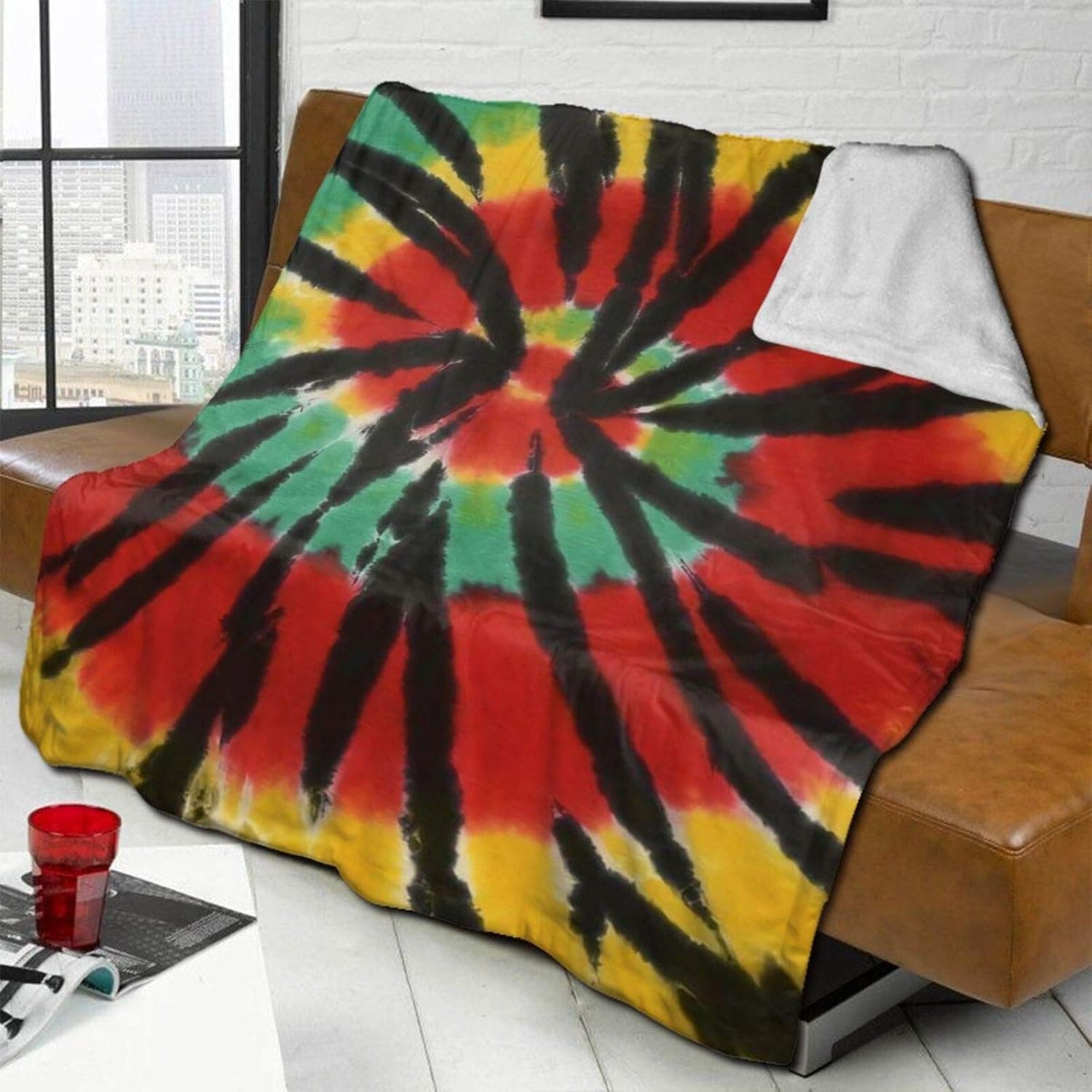 ANANGTEE Fleece Blanket Elegant 3D Tie Dye Black Fluffy Warm, Soft Space Throw Blankets for Couch Sofa Baby Camping Traveling Gift 2 Layer 60"X50"