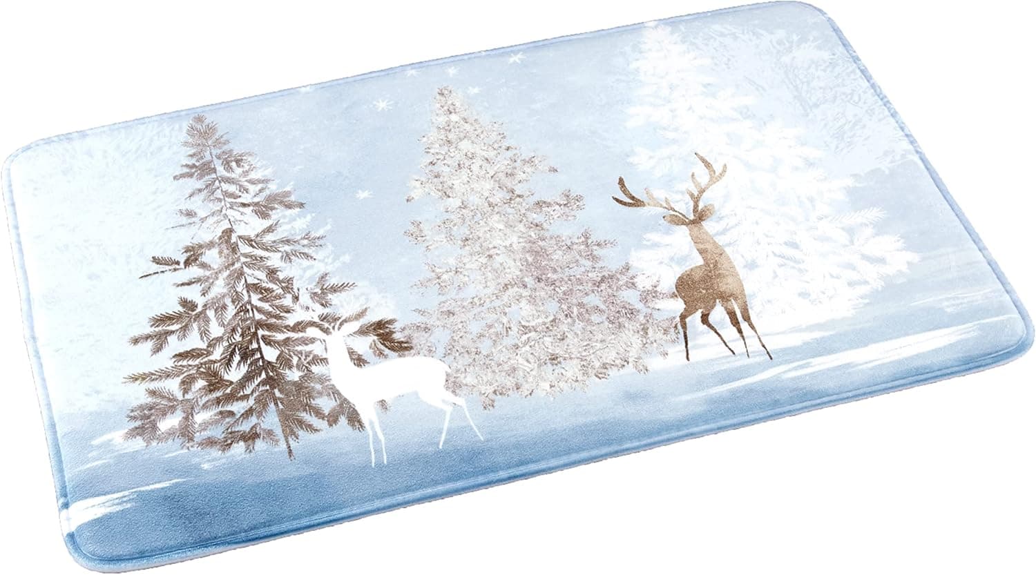 The Lakeside Collection Christmas Bathroom Rug - Winter Wonderland Memory Foam Bath Mat