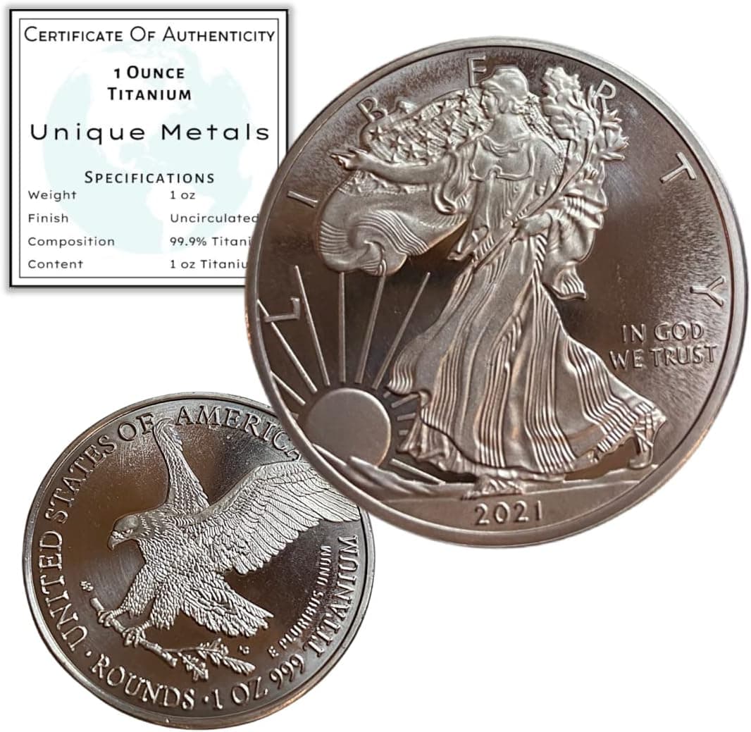 1 oz Titanium Walking Liberty Round