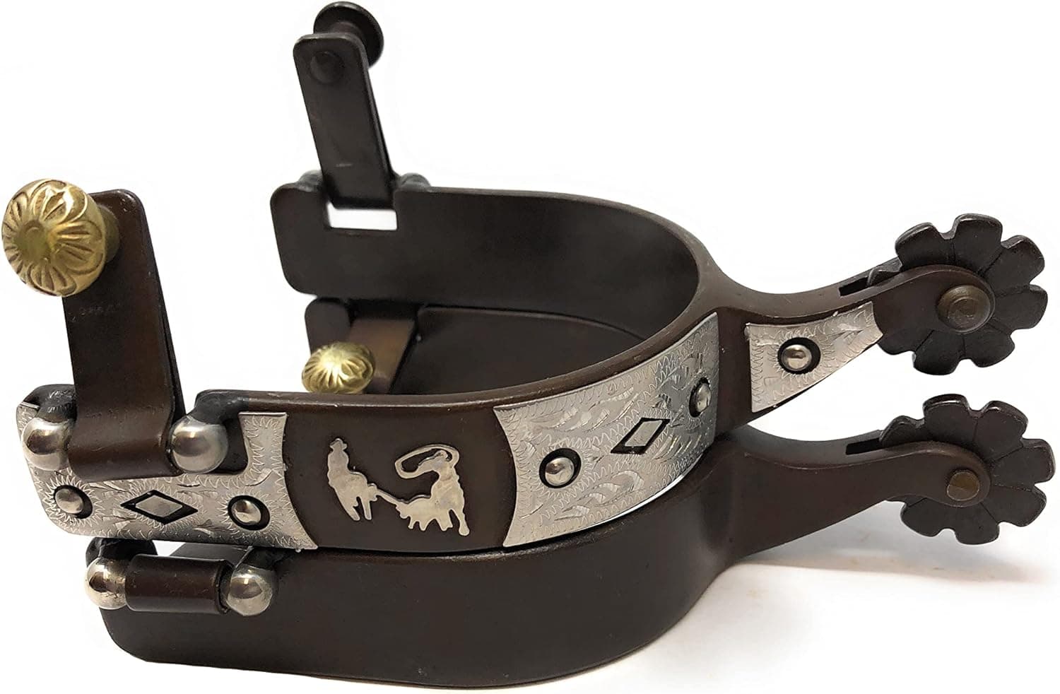 AJ Tack Wholesale Men's Brown Antique Team Roping Offset Spurs