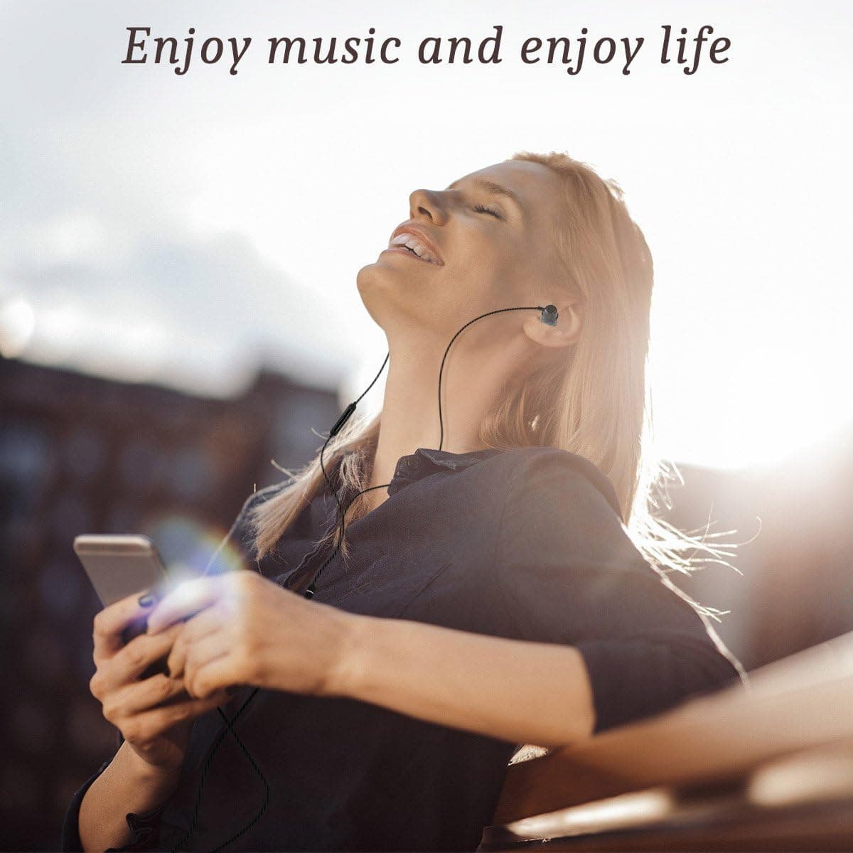 Earbuds Ear Buds in Ear Headphones Wired Earphones with Microphone Mic Stereo and Volume Control Waterproof Wired Earphone for iPhone Samsung Android Mp3 Players Tablet Laptop 3.5mm Audio