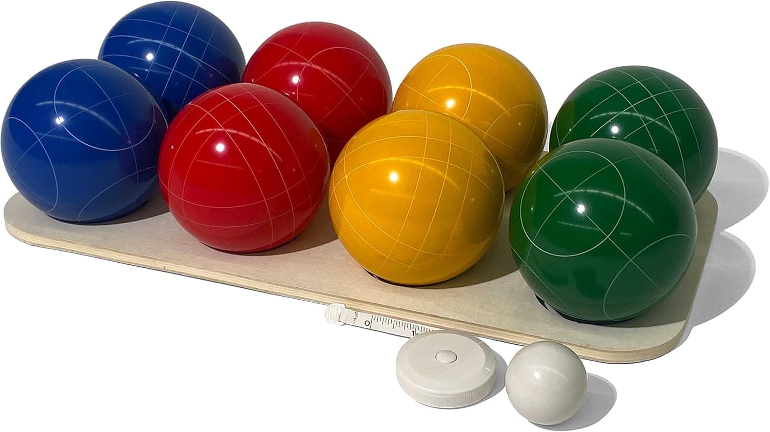 Yard Games Premium Outdoor 100mm Resin Bocce Ball Game Set with 4 Player Colors, Easy Backyard, Beach, or Park Summer Game for All Ages & Skill Levels