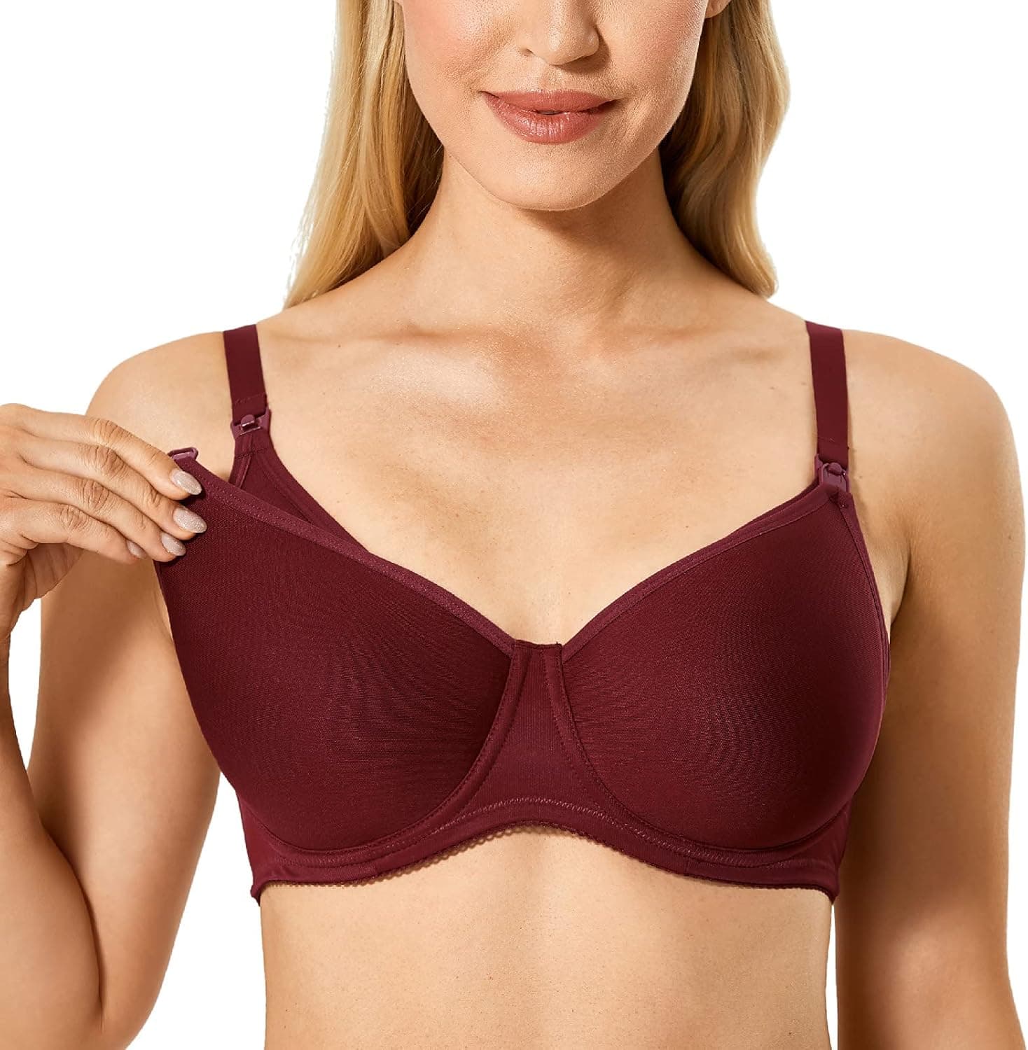 Gratlin Women's Underwire Nursing Bra Support Lightly Padded Breastfeeding Maternity Push Up Bras