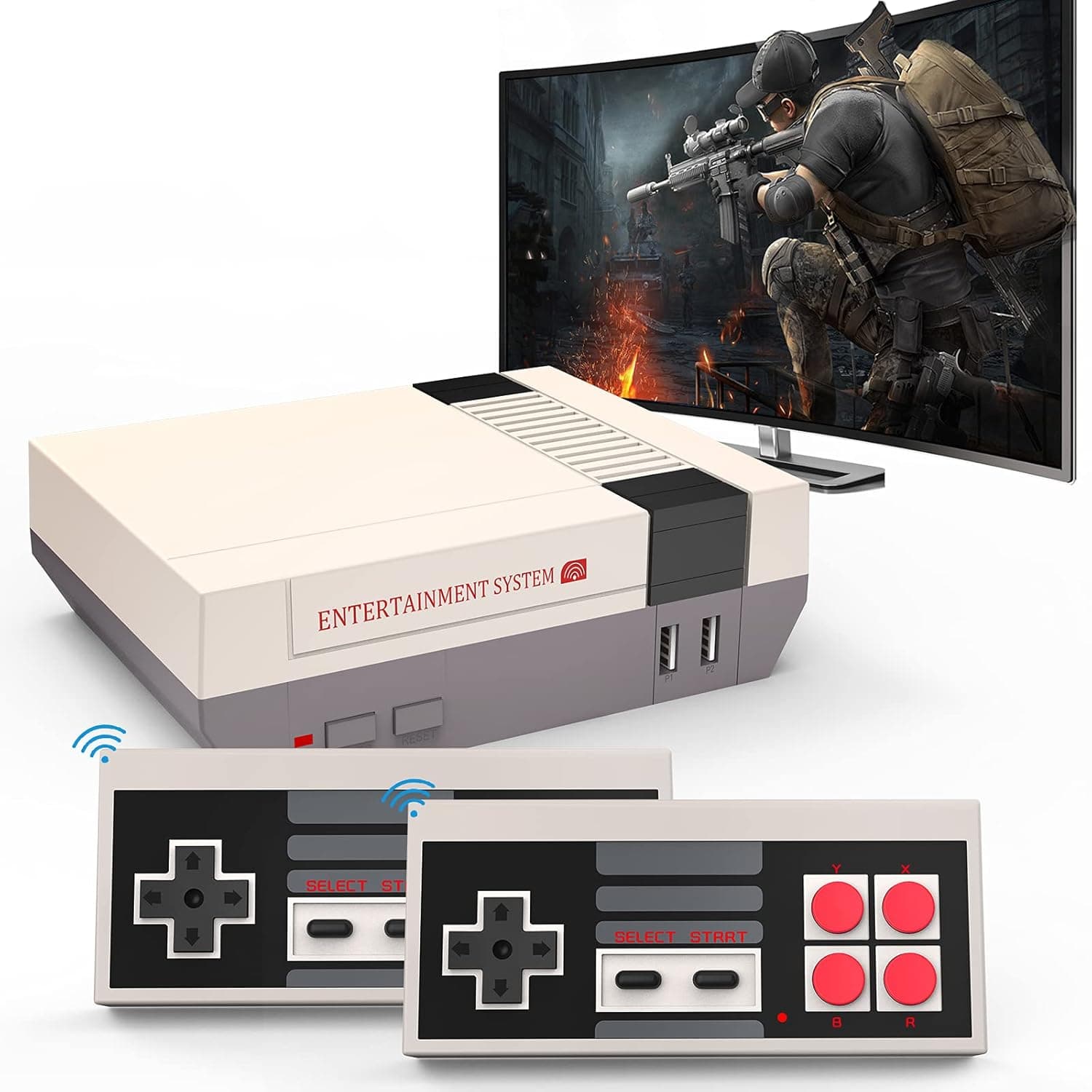 Retro Handheld Game Console,Built in 310 Classic Games with 2 NES Controllers Video Game Player ,Support AV Output Old School Travel Game Console ,Ideal Gift for Children and Adults (With Controller)