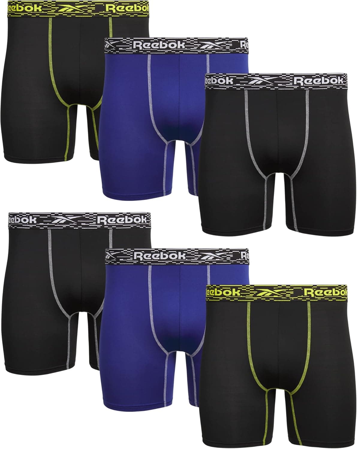 Reebok Men's Underwear - Performance Boxer Briefs (6 Pack)