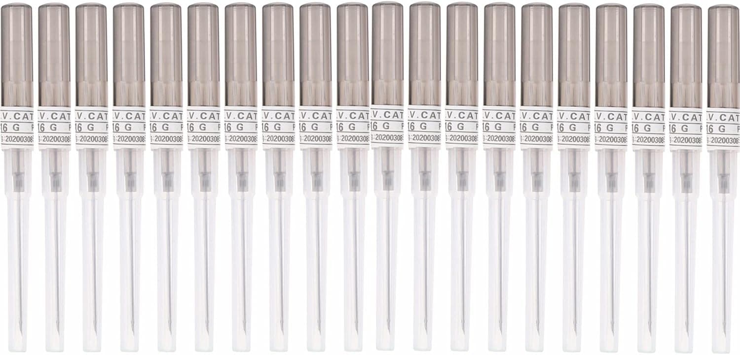 Piercing Needles,20PCS 16G IV Catheter Needles 16 Gauge Disposable Stainless Steel Hollow Body Piercing Needles for Ear Nose Belly Navel Nipple Piercing(16G) (16G)