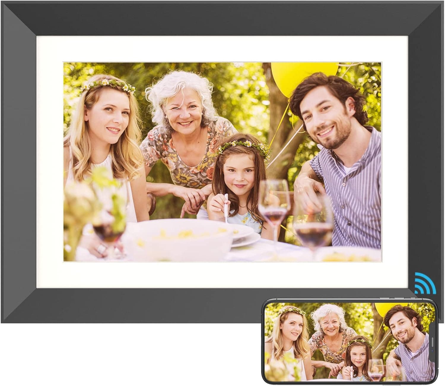 FULLJA WiFi Digital Picture Frame - 10.1 Inch Smart Digital Photo Frame with FHD IPS Touch Screen, 32GB Memory, Motion Sensor WiFi Electronic Picture Frame Share Photos and Videos Via App Email