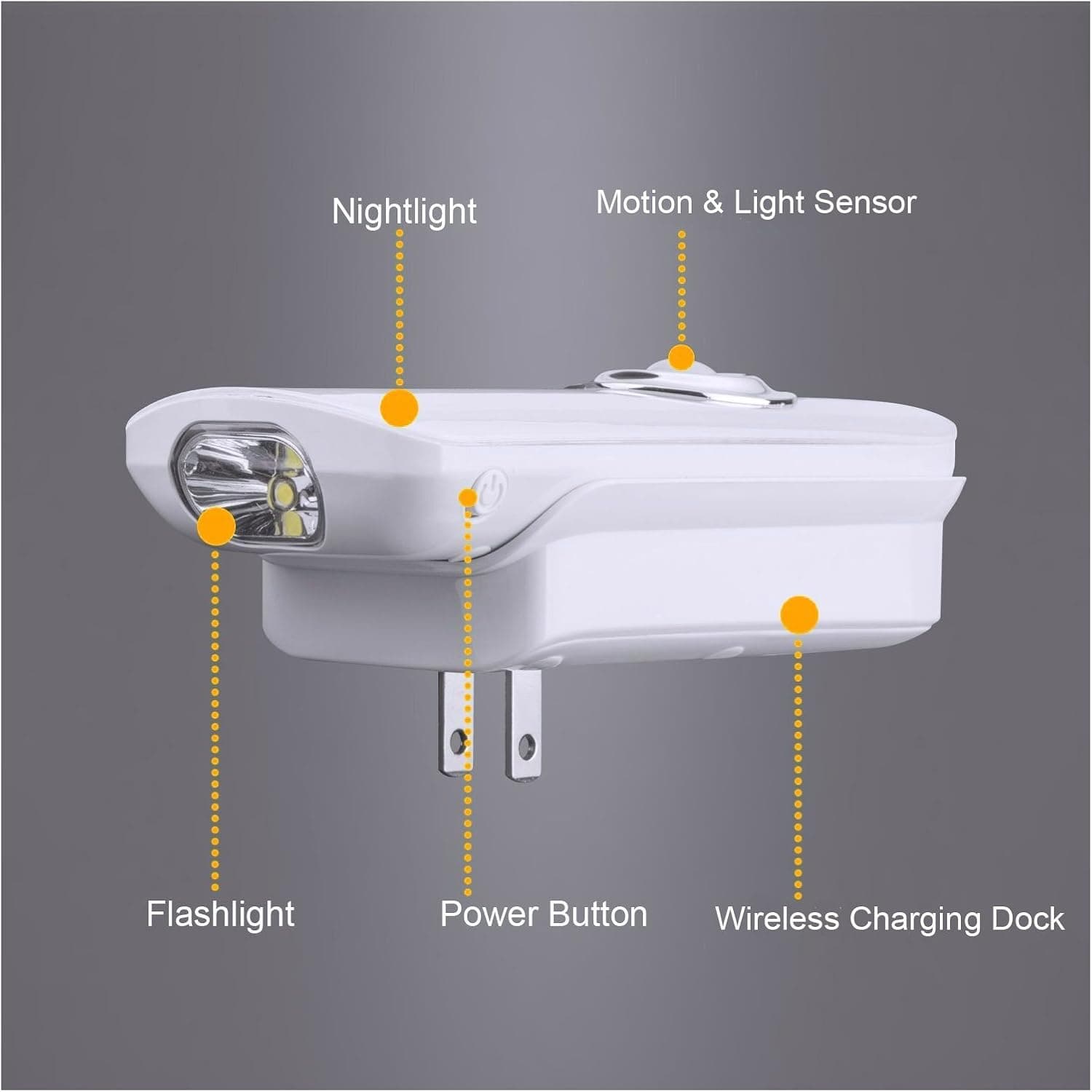 JTD Smart Energy-efficient LED Night Light Motion Auto Sensing LED Lights Motion Sensor Wireless Charging Light Detachable Flashlight Rechargeable Emergency Light (1 Pack)