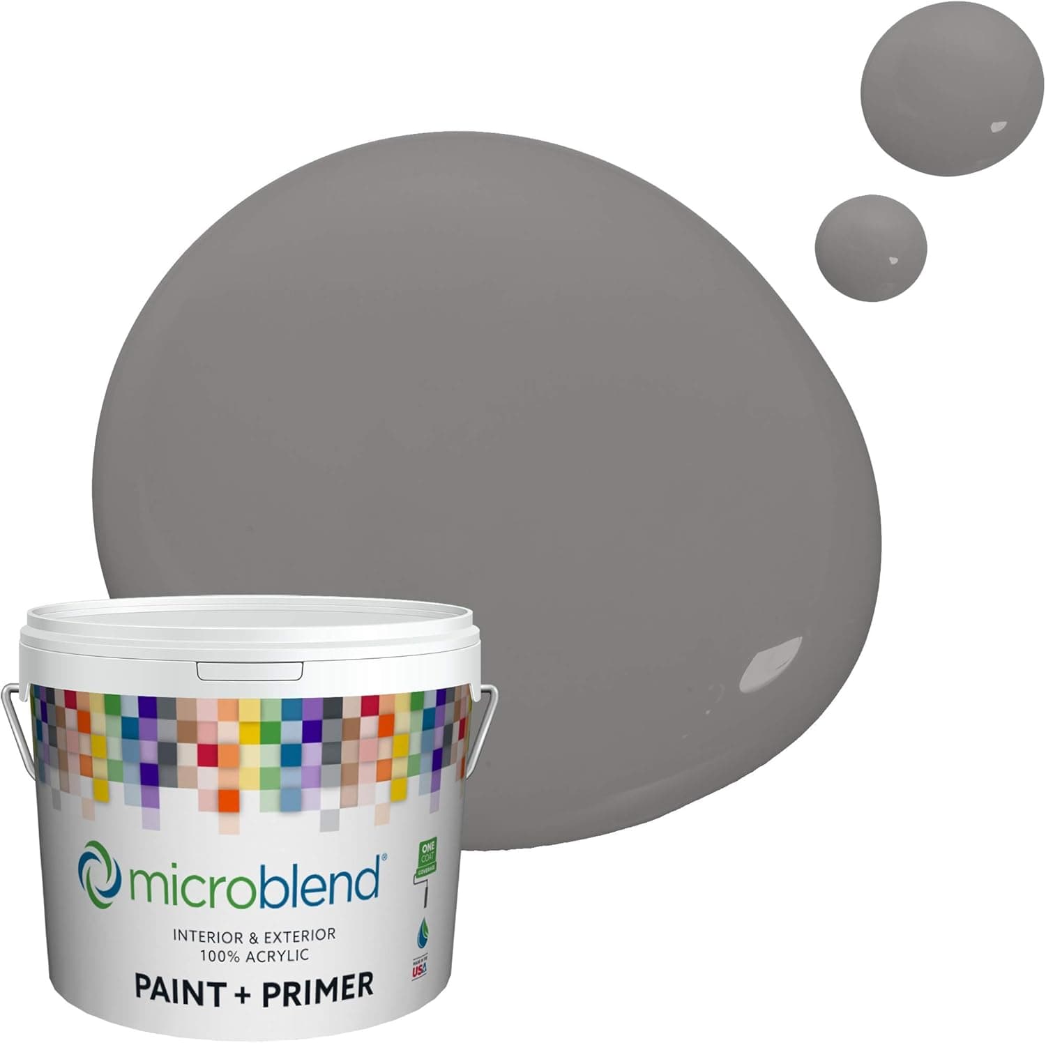 Microblend Interior Paint and Primer - Gray/Castlegate, Satin Sheen, Sample, Microblend Urban Collection