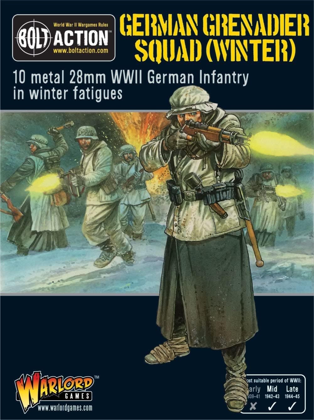 Bolt Action German Grenadiers in Winter Clothing, 28mm Wargaming Miniatures