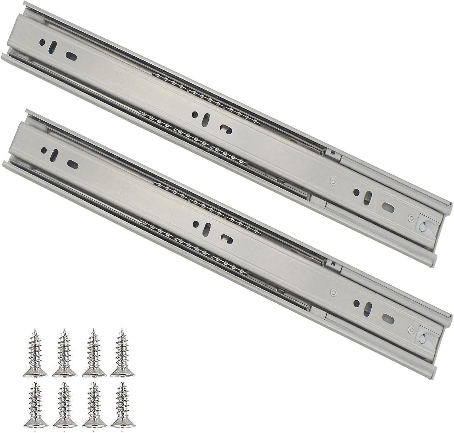 Heavy Duty Drawer Slides, 3-Section Mute Full Extension Ball Bearing Side Mount Drawer Slides, 100 LB Capacity Drawer Slide 1 Pairs (14 Soft Close)