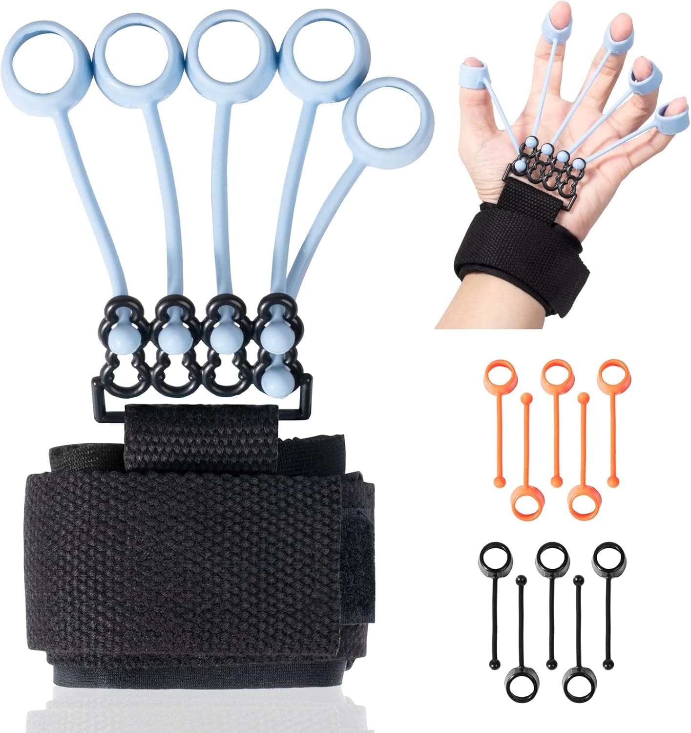 Finger Exerciser,Taie Hyung Finger Strengthener 40LB+60LB+75LB Hand Grip Strength Trainer Hand Extension Exerciser for Strength Therapy Hand Grip Strengthener for Musicians Athletes