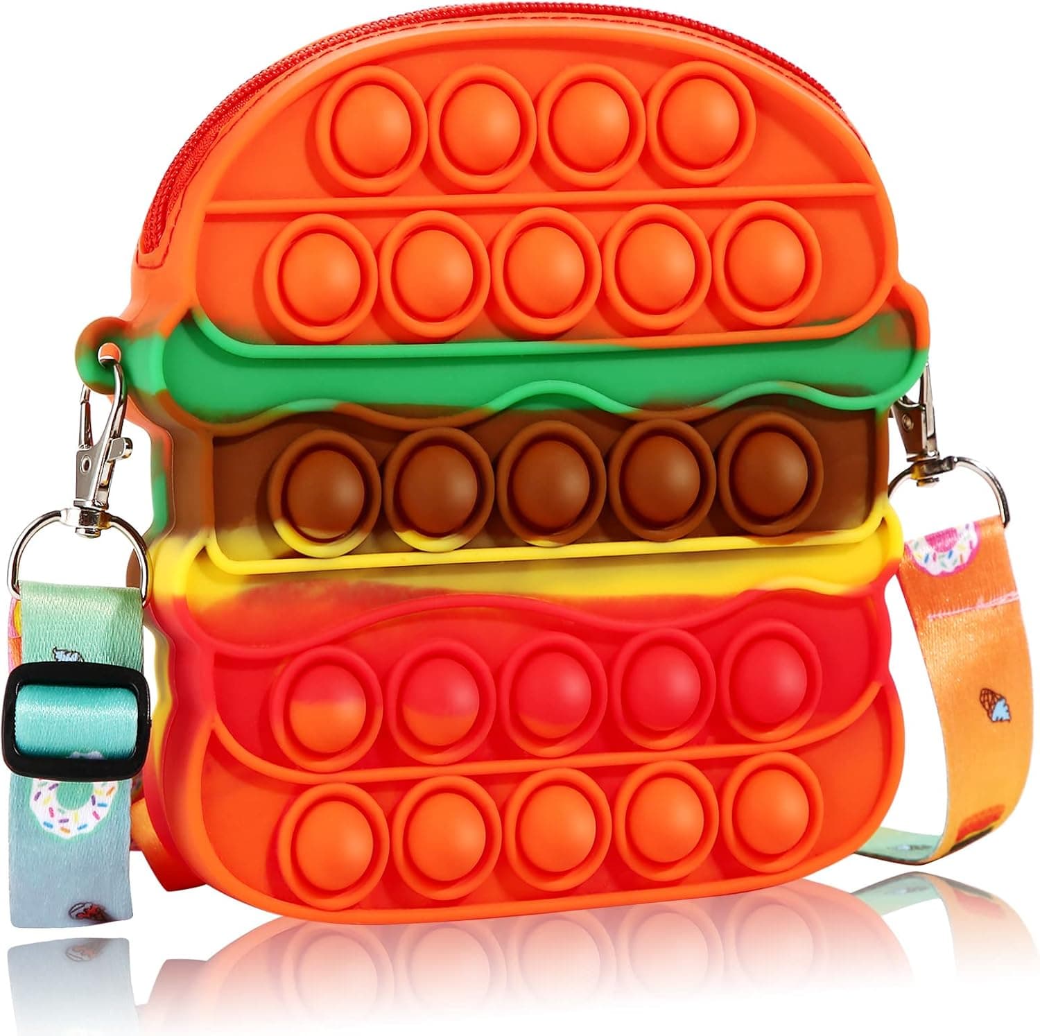 Koaixvio Pop Purse Shoulder Bag Fidget Toys Crossbody Bag for Girls, Halloween Treats Bags Suffers Party Favors, Pop Sensory Handbag School Supplies Birthday Party Gifts