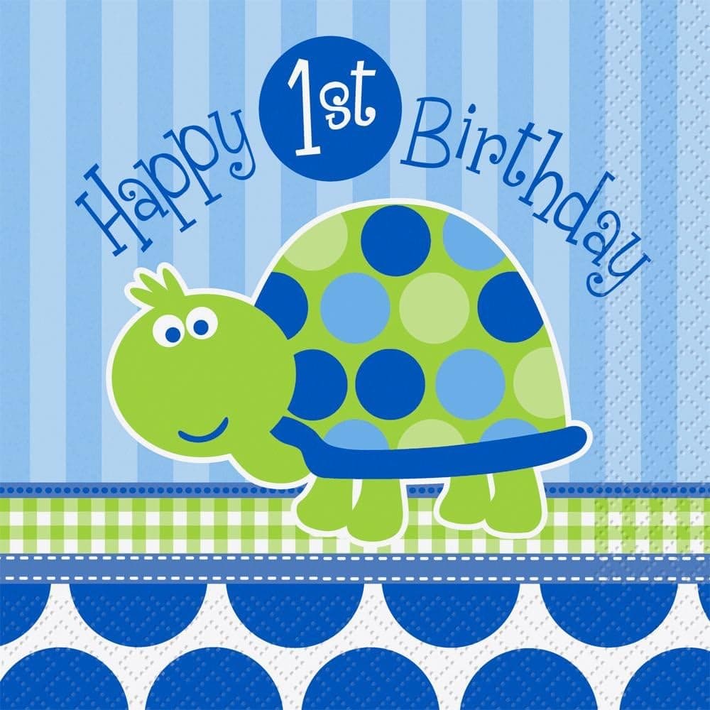 Unique Industries First Birthday Turtle Luncheon Napkins