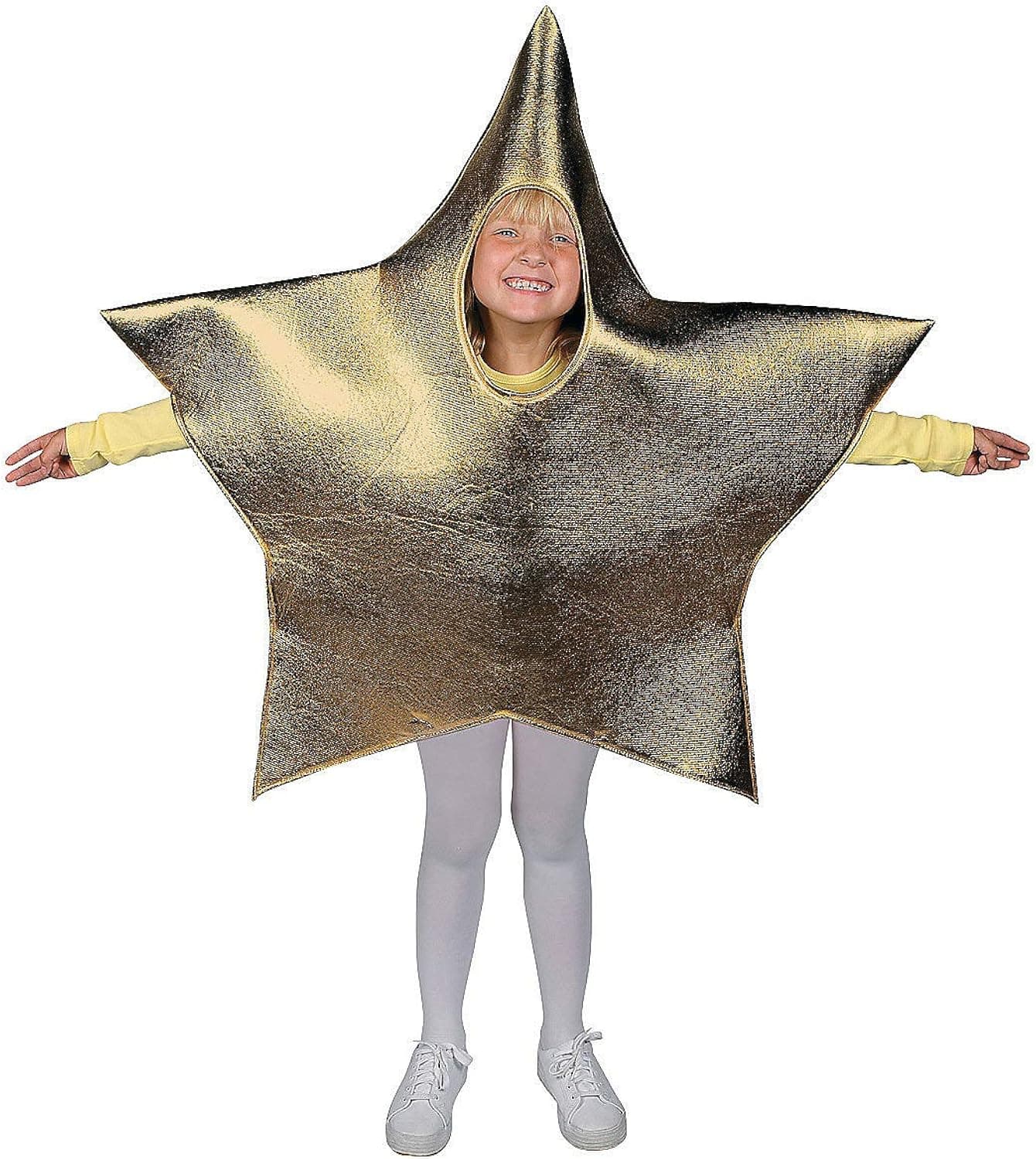 Fun Express Gold Star Shaped Costume for Kids - Christmas Costumes Props