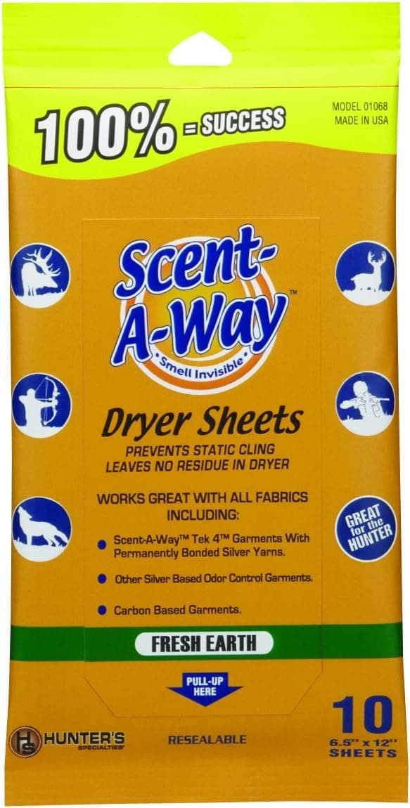 Hunters Specialties Scent-A-Way Earth Dryer Sheets