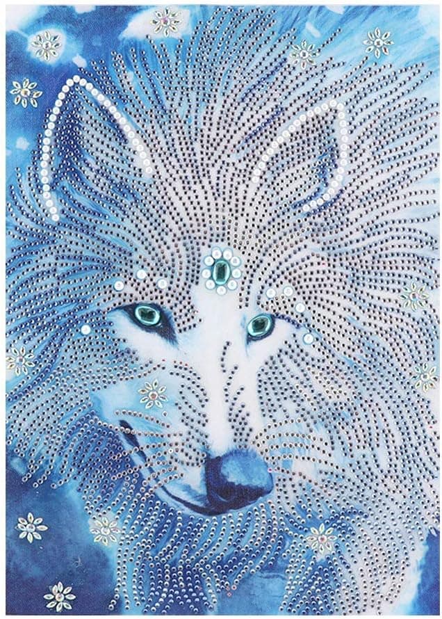 FTVOGUE DIY 5D Diamond Painting Kit, Full Drill Wolf Embroidery Cross Stitch KitsRhinestone Diamond Painting Arts Craft Wall Decor