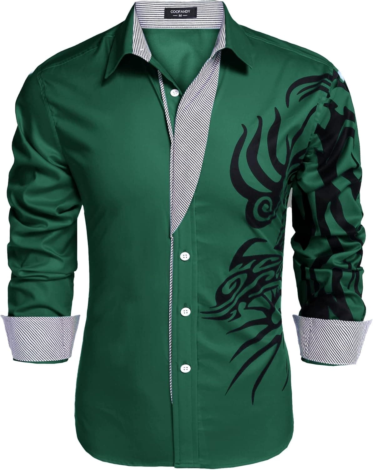 COOFANDY Men's Print Button Down Dress Shirt Fashion Long Sleeve Casual Shirts