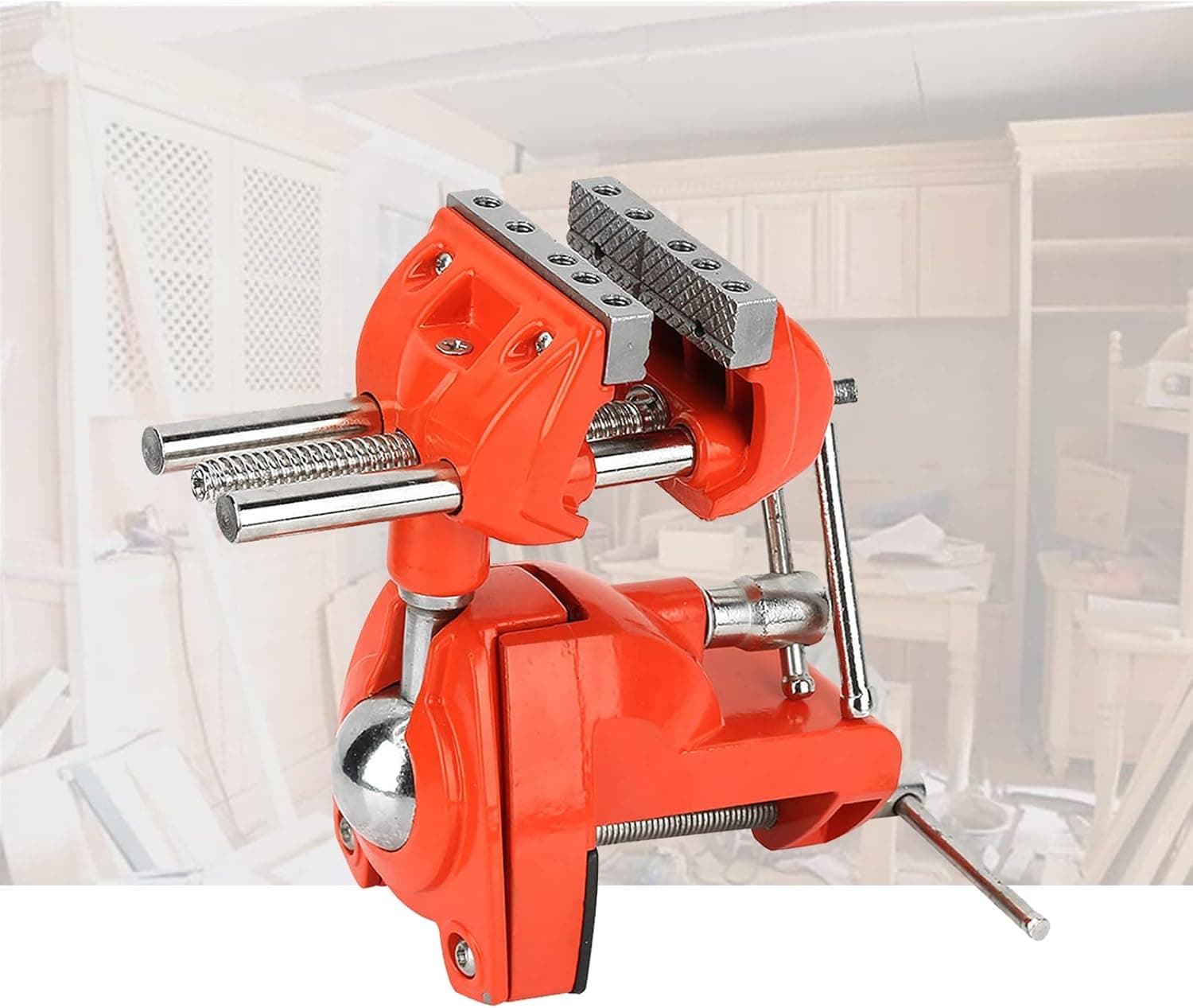 Mini Table Clamp Vise,360°Rotating Omni-directional Clamp Vise,70mm Jaw Width,With Non-Slip Rubber Gaskets,Firmly Clamped And Do Not Hurt The Table,for Woodworking, Welding, Metal Processing