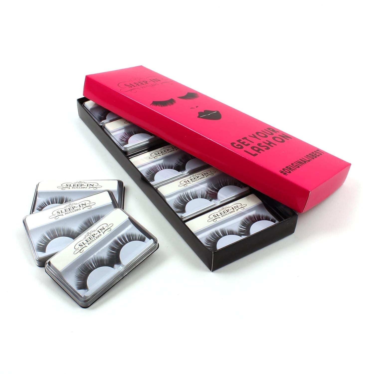 False Eyelashes Self Adhesive Luxury Sleep In Rollers 20 Pairs Black Lashes by Sleep-In Rollers