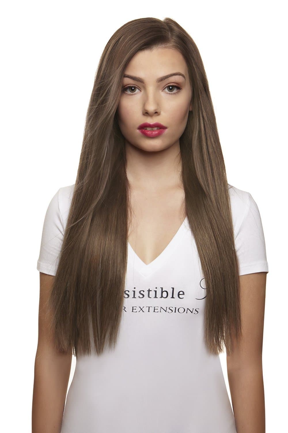 IRRESISTIBLE ME – Clip in Hair Extensions Ash Blonde (#10) - 100% Natural Remy (Remi) Human Real Hair – Straight Silky Touch – Clips Pieces Full Head Set - Different Weight (Grams) and Length (Inch)