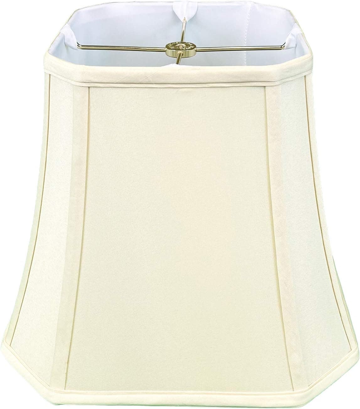 Royal Designs Square Cut Corner Bell Lamp Shade, Eggshell, 8" x 14" x 9.5"