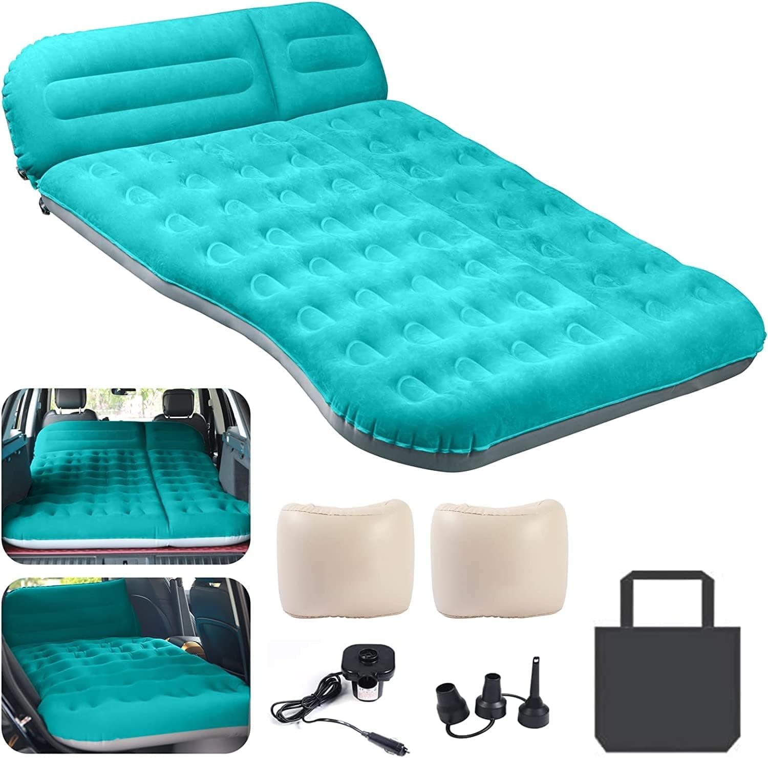 AKUDY Car Bed,Thickened Car Mattress,Car Air Mattress,Car Bed Mattress,Car Mattress for SUV,Truck Bed Mattress,Inflatable Bed for Car,Suitable for Camping,Sleeping,Travel(with Pedals