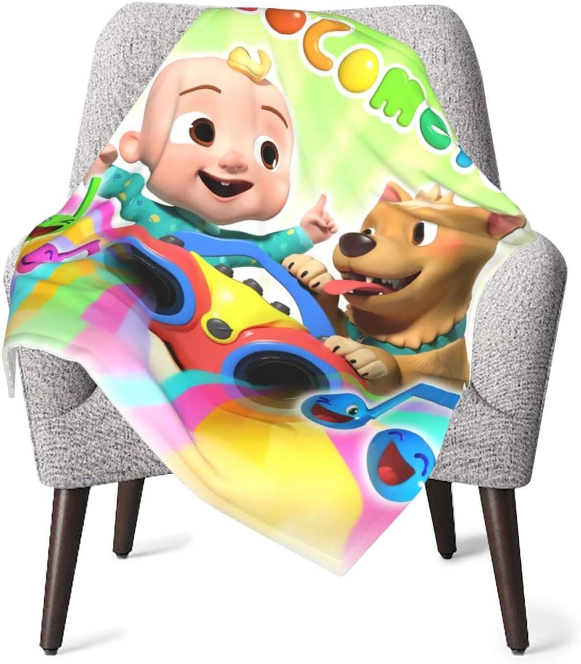 Baby Blanket Super Soft and Warm Plush Blankets Cute jj and Favourite Dog Printed 30 X 40 Inch, Receiving Blankets for Couch Or Bed