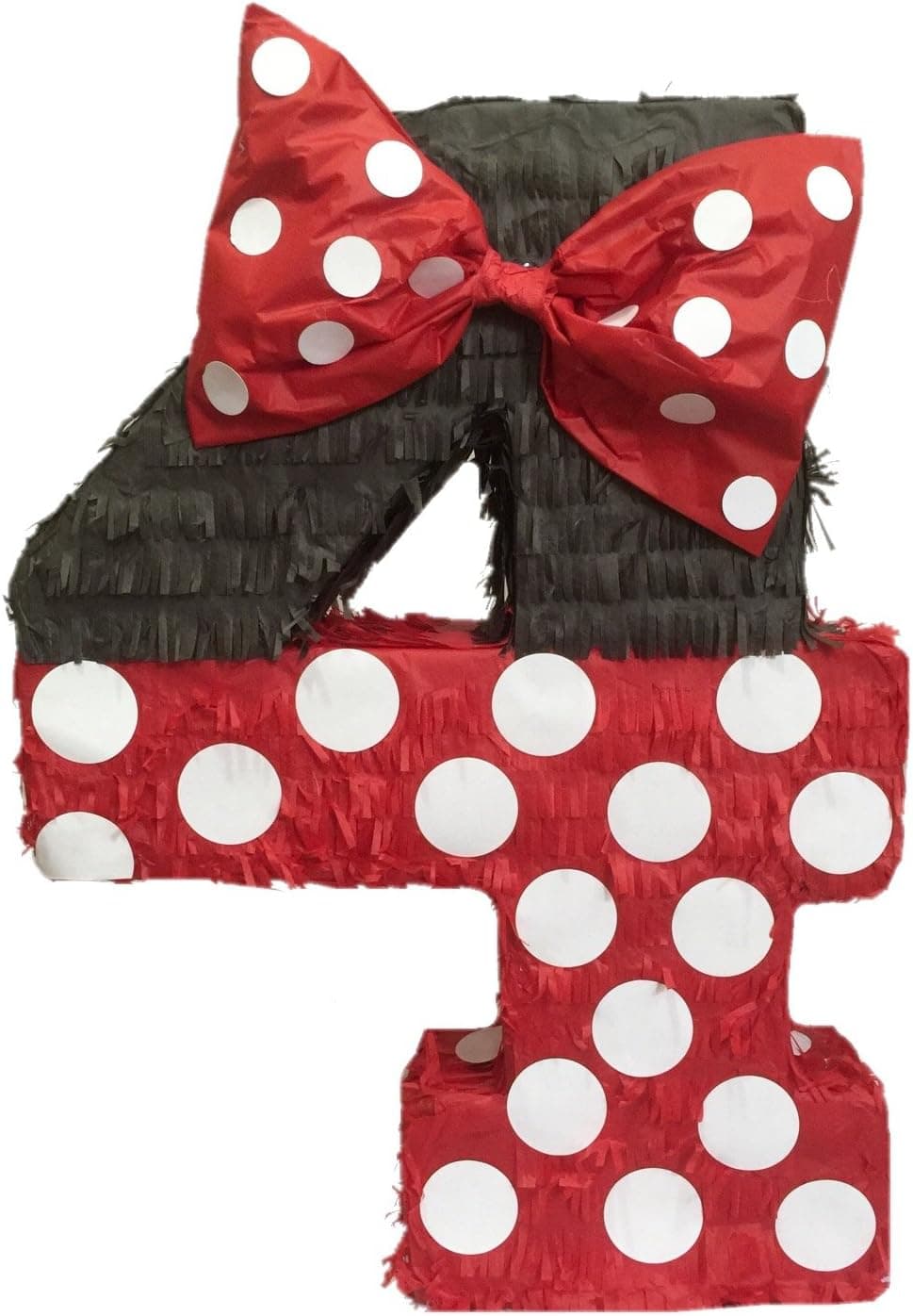 Red & Black Number Four Pinata 20" Tall