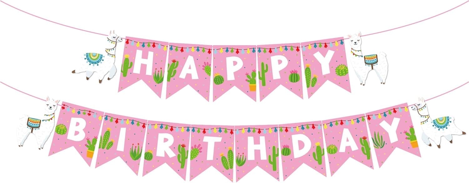 Llama Birthday Banner,Llama Banner,Llama Party Supplies,Llama Birthday Decoration for Girls,Boys,Kids,Home,Classroom,Baby Showers,1st Birthday