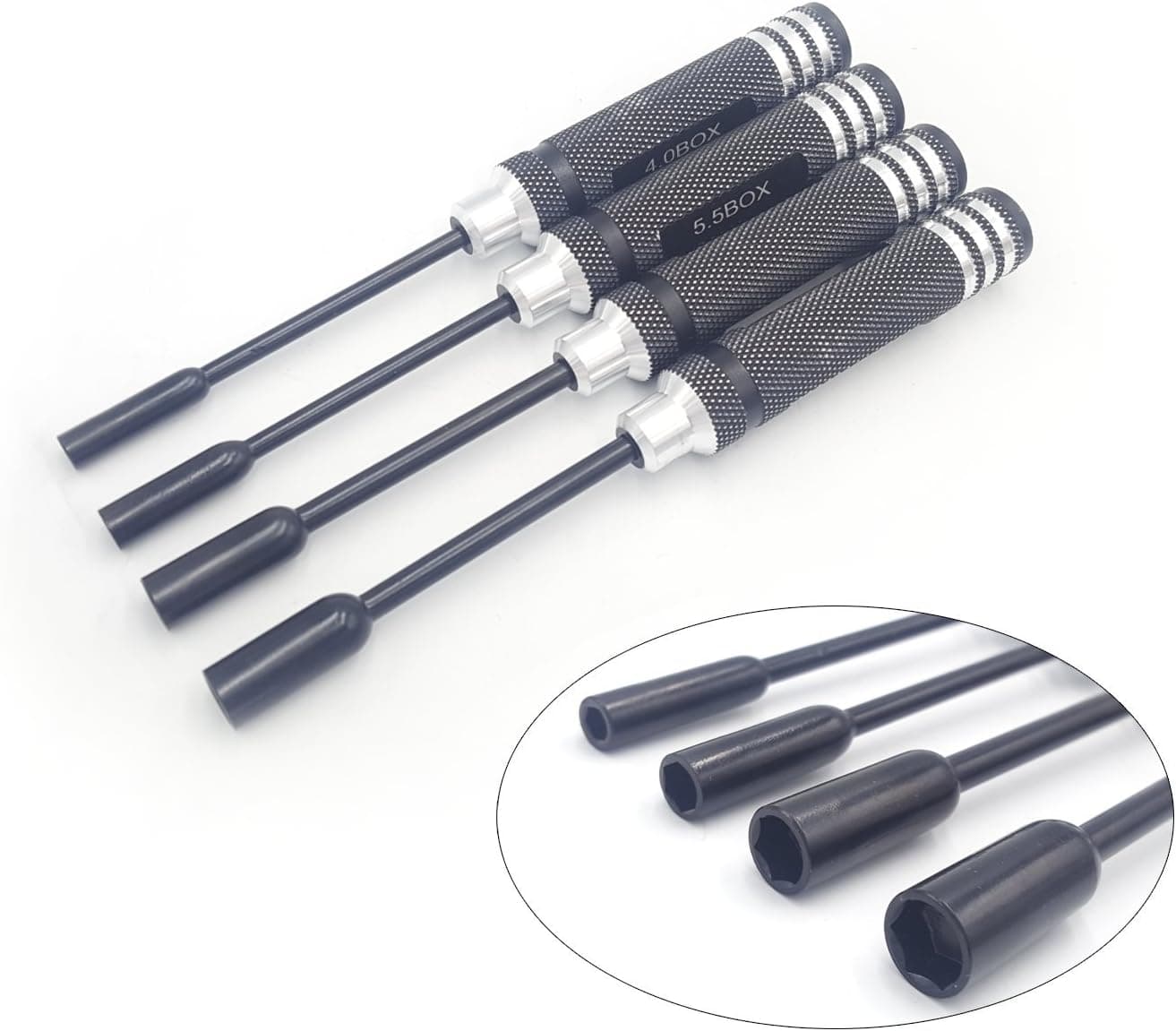 Usmile 4pcs 4.0/5.5/7.0/8.0mm Hex Screwdriver Wrench Set Hexagon Screwdriver hex Tool Repair Tool Kit Set for RC Helicopter Carbon Fiber Quadcopter FPV Racing Frame