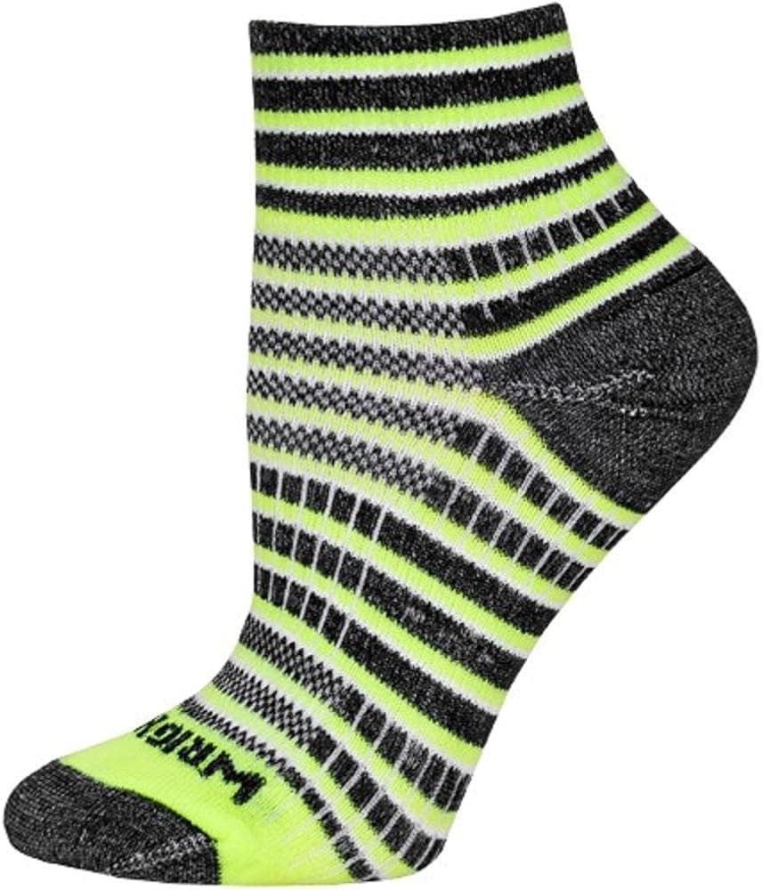 Wrightsock Coolmesh II Lightweight Socks, Striped Yellow (Large)
