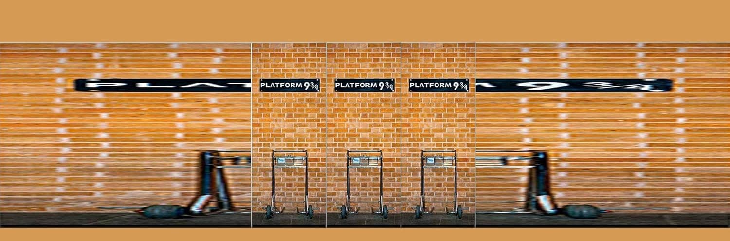 Wall Door STICKER harry potter platform 9 3/4 , mural, decole, film 30x79" (77x200 Cm)
