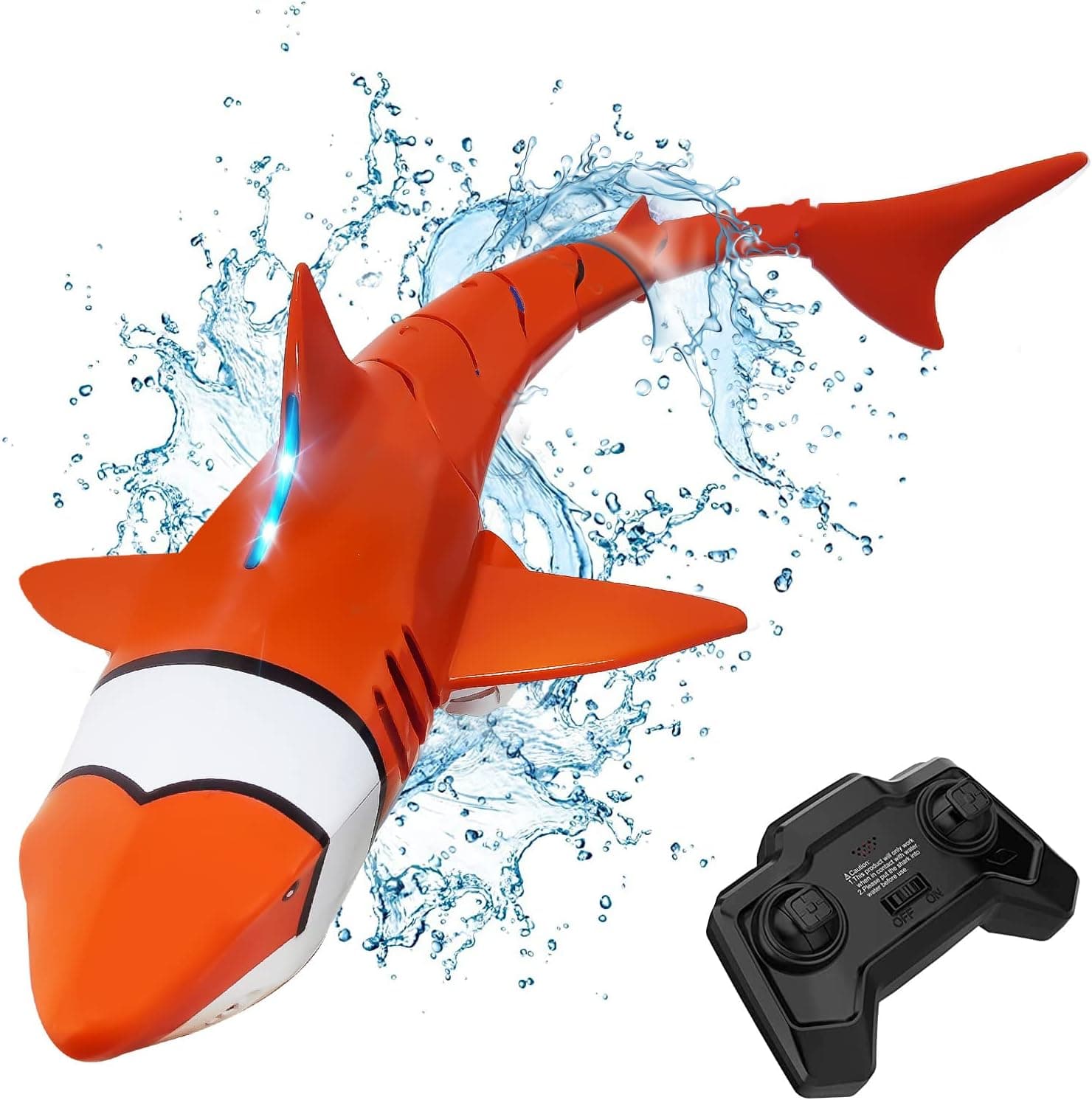 Remote Control Shark Toy for Swimming Pool River & Bathtub, Great Birthday, Halloween, Christmas, and New Year Gift for Boys and Girls 8+ Year Old Red