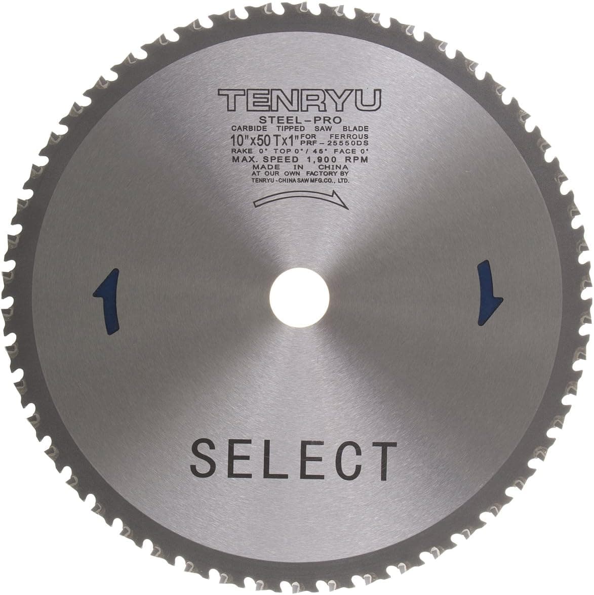 Tenryu PRF-25550DS 10" Carbide Tipped Saw Blade ( 50 Tooth TCG Grind - 1", 5/8" Arbor - 0.098 Kerf)