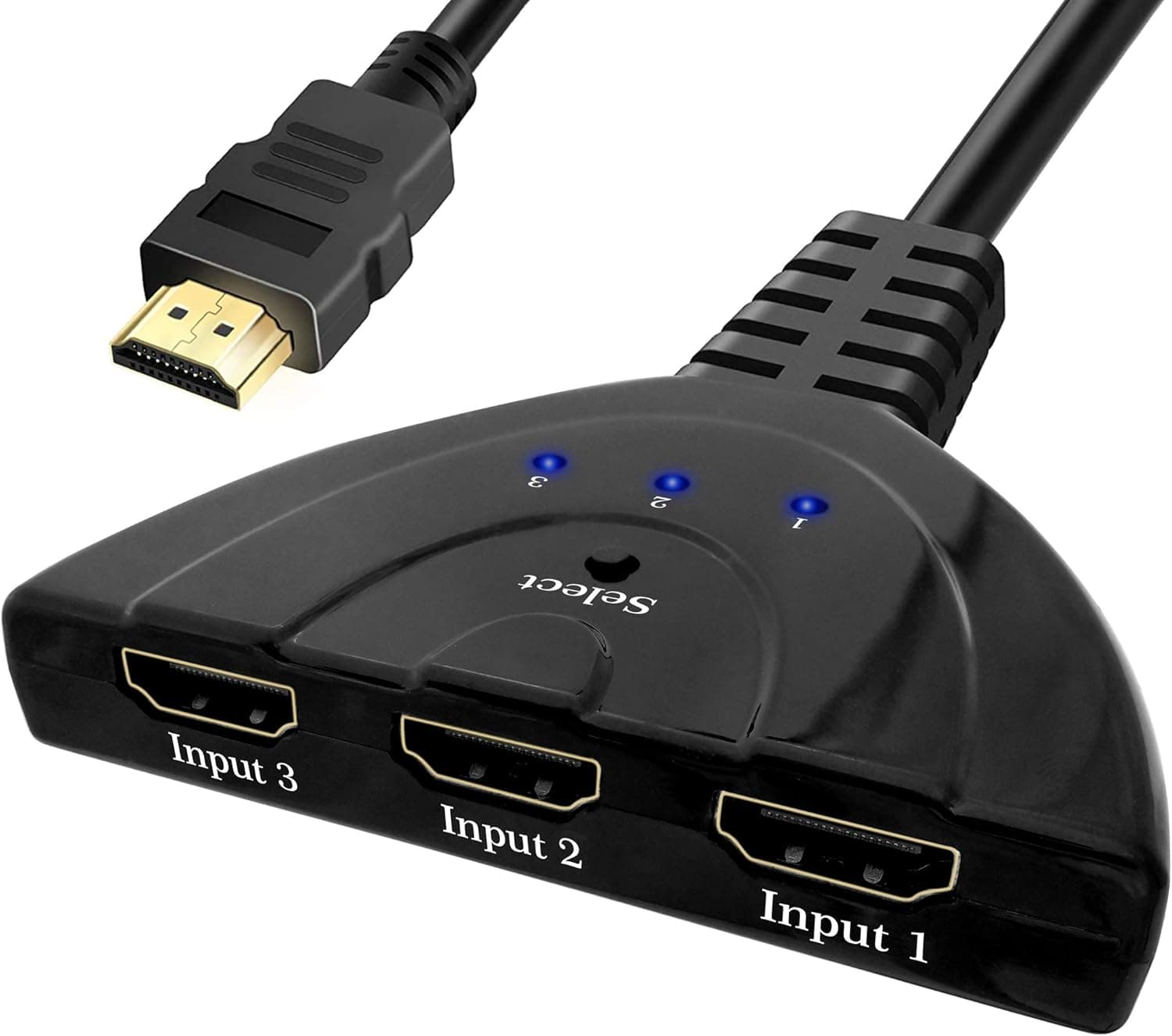 HDMI Switch 3 in 1 Out,Auprite 3 Port 4K@30Hz HDMI Selector Switcher with Pigtail Cable Supports Full HD 4K 1080P 3D Player for Xbox360/PS4/PS3/to TV Projector(Not Extra Power Need)